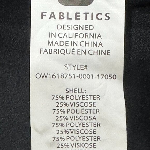 Fabletics‎ Milano Coat Faux Leather Sleeve Size Large Black Winter Lightweight - Picture 9 of 10